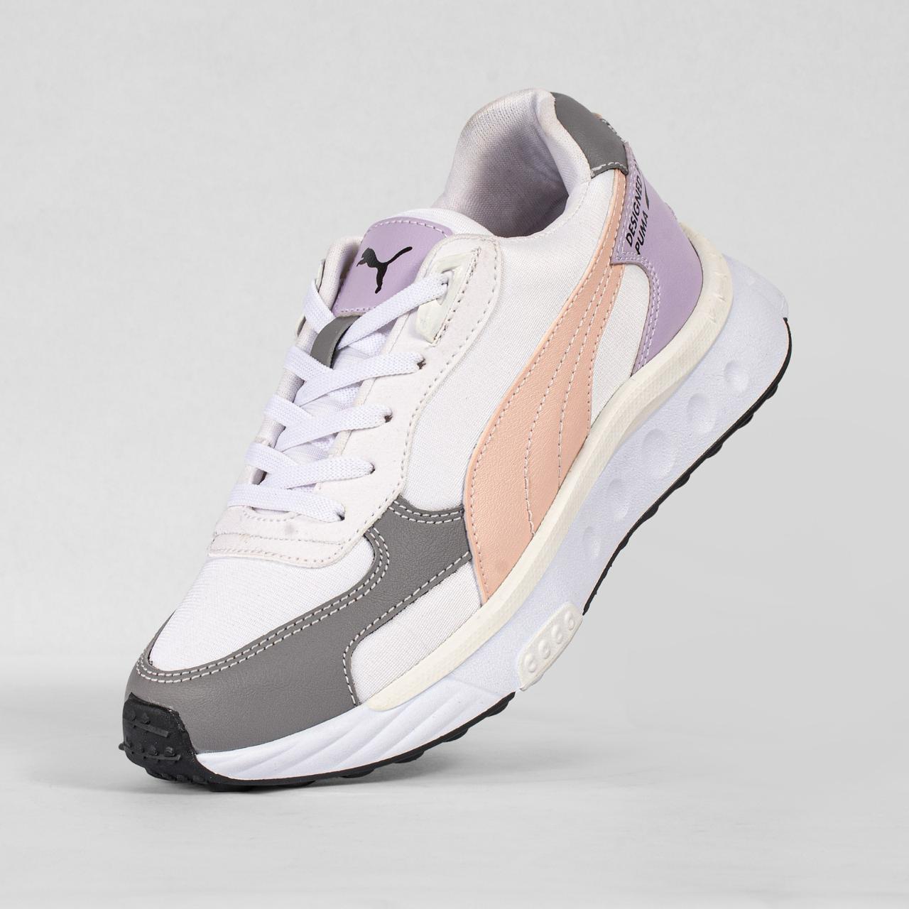 TENIS PUMA BLANCO LILA MUJER