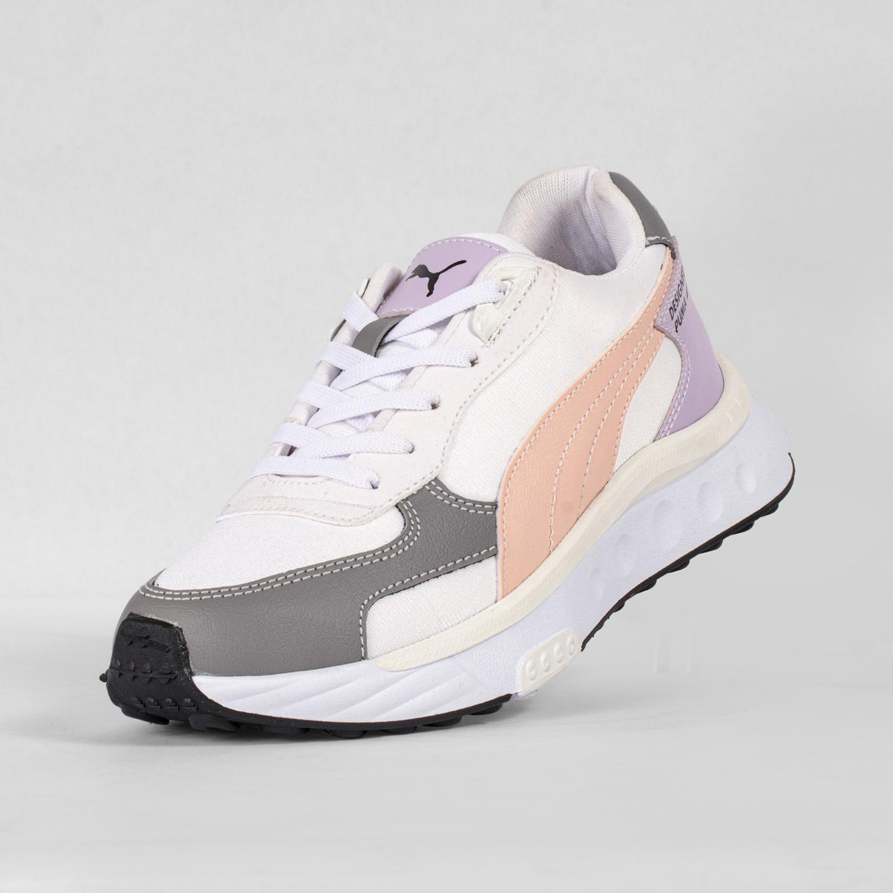 TENIS PUMA BLANCO LILA MUJER