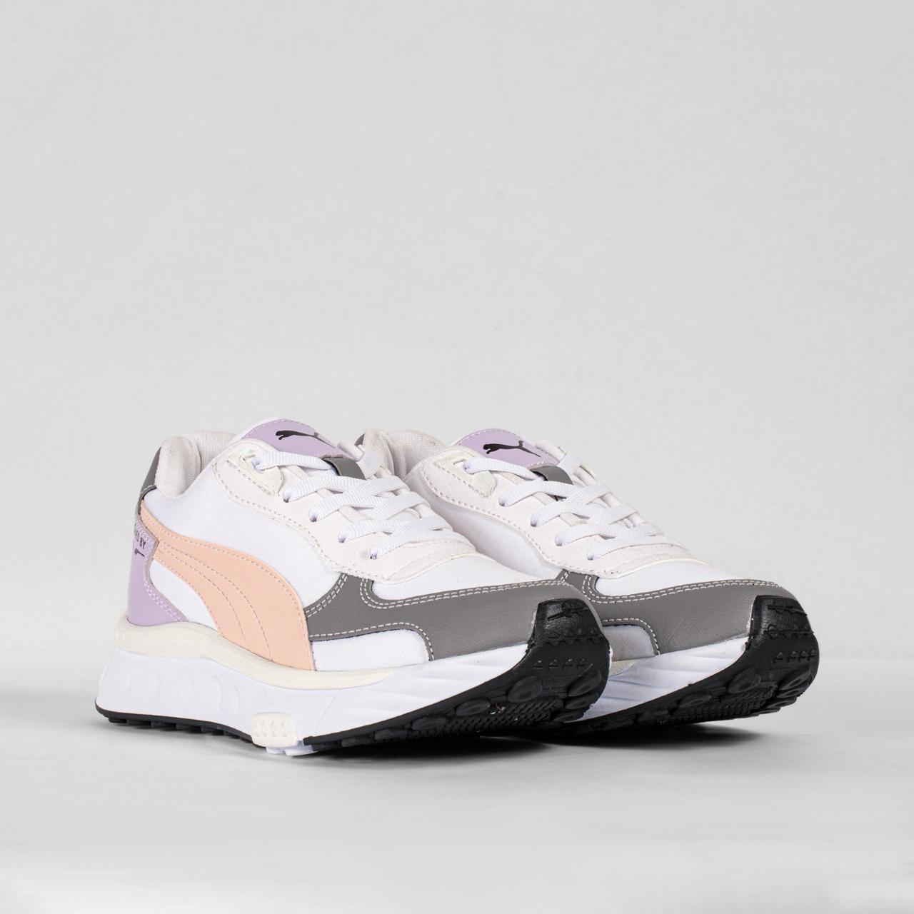 TENIS PUMA BLANCO LILA MUJER