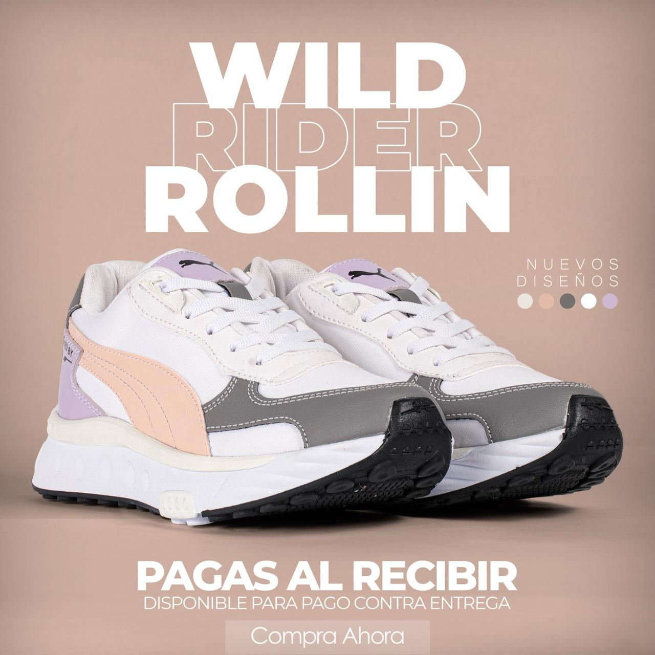 TENIS PUMA BLANCO LILA MUJER