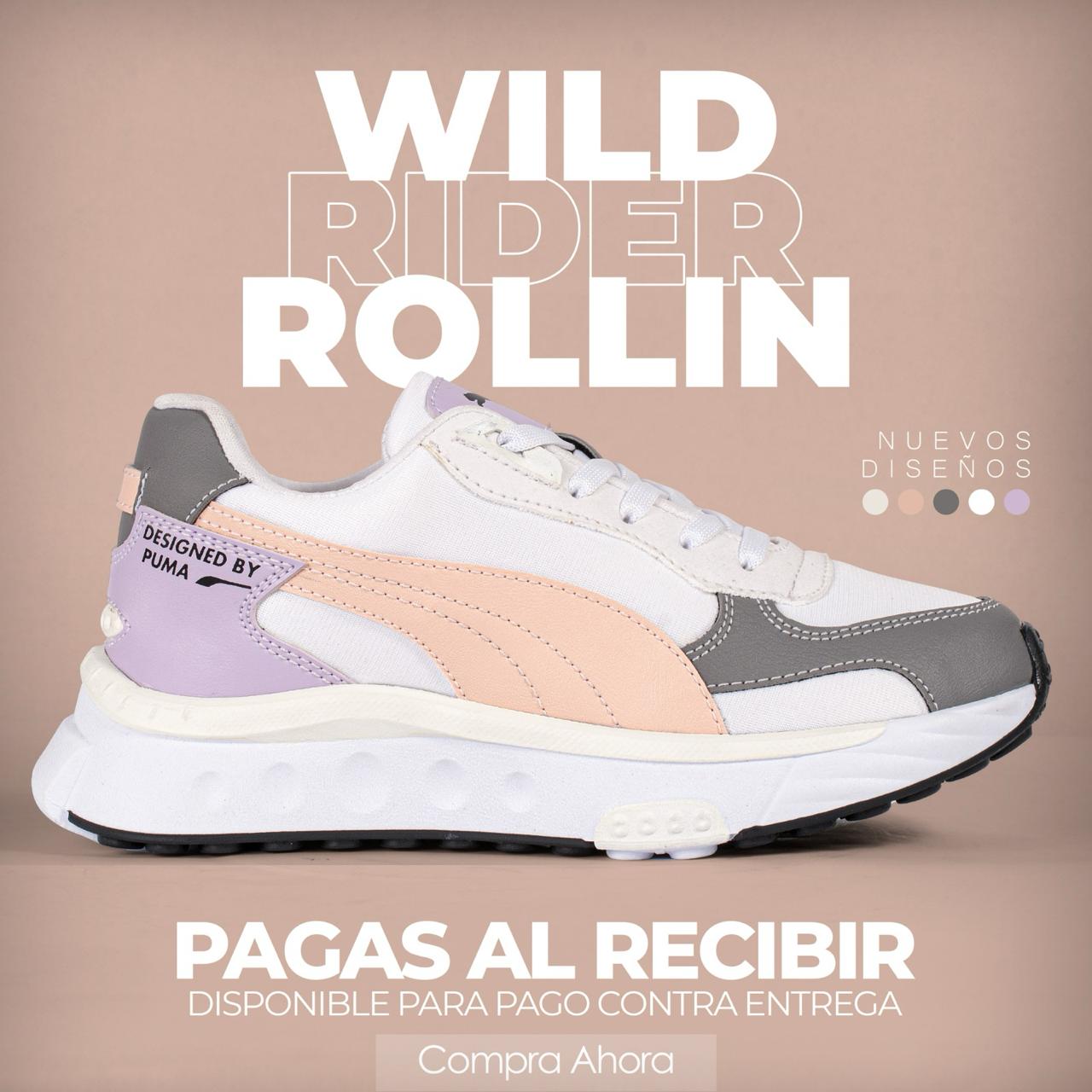 TENIS PUMA BLANCO LILA MUJER